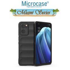 Microcase Oppo Reno 7 5G Miami Serisi Darbeye Dayanıklı Silikon Kılıf - Siyah