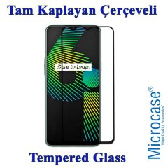 Microcase Realme 6i Tam Kaplayan Çerçeveli Tempered Ekran Koruyucu - Siyah