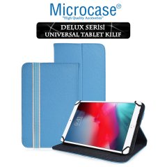 Microcase iPad Air 3.Nesil 2019 Delüx Serisi Universal Standlı Deri Kılıf - Turkuaz + Nano Esnek Ekran Koruma Filmi
