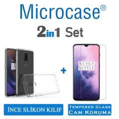 Microcase OnePlus 7 Ultra İnce 0.2 mm Soft Silikon Kılıf + Tempered Glass Cam Koruma (SEÇENEKLİ)