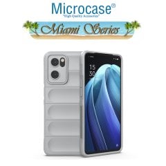 Microcase Oppo Reno 7 5G Miami Serisi Darbeye Dayanıklı Silikon Kılıf - Açık Gri