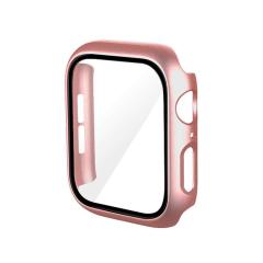 Microcase Apple Watch 7 45mm Ekran Korumalı Sert Slim Rubber Kılıf - Rose Gold