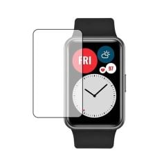 Microcase Huawei Watch Fit 1 için Tam Kaplayan Kavisli Ekran Koruyucu 3D Pet Film - Siyah AL3385