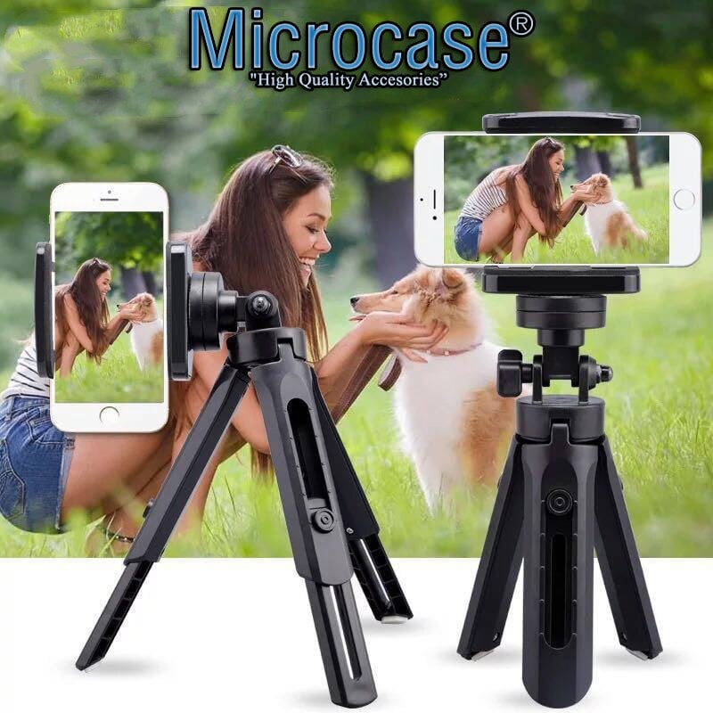 Microcase Döner Başlıklı Açılabilir Ayaklı Cep Telefonu Tripod 3 Ayak - AL2410