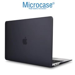 Microcase Macbook Pro 13 M1 Chip A2338 Shell Rubber Kapak Kılıf - Siyah