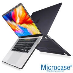 Microcase Macbook Pro 13 M1 Chip A2338 Shell Rubber Kapak Kılıf - Siyah