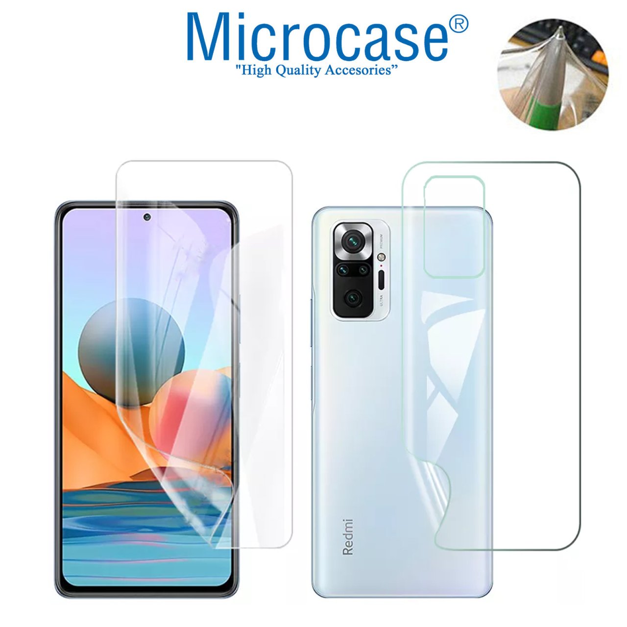 Microcase Xiaomi Redmi Note 10 Pro Max Full Ön Arka Kaplama TPU Soft Koruma Filmi