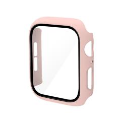 Microcase Apple Watch 7 45mm Ekran Korumalı Sert Slim Rubber Kılıf - Mat Pembe