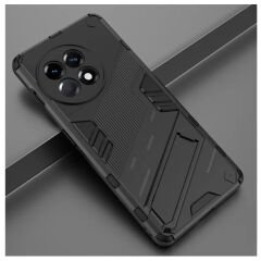 Microcase Oneplus Ace 2 Pro Matrix Serisi Armor Standlı Perfect Koruma Kılıf - Siyah AL3416