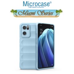 Microcase Oppo Reno 7 5G Miami Serisi Darbeye Dayanıklı Silikon Kılıf - Açık Mavi