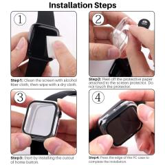 Microcase Apple Watch 7 45mm Ekran Korumalı Sert Slim Rubber Kılıf - Mat Yeşil