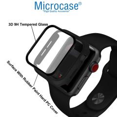 Microcase Apple Watch 7 45mm Ekran Korumalı Sert Slim Rubber Kılıf - Mat Yeşil