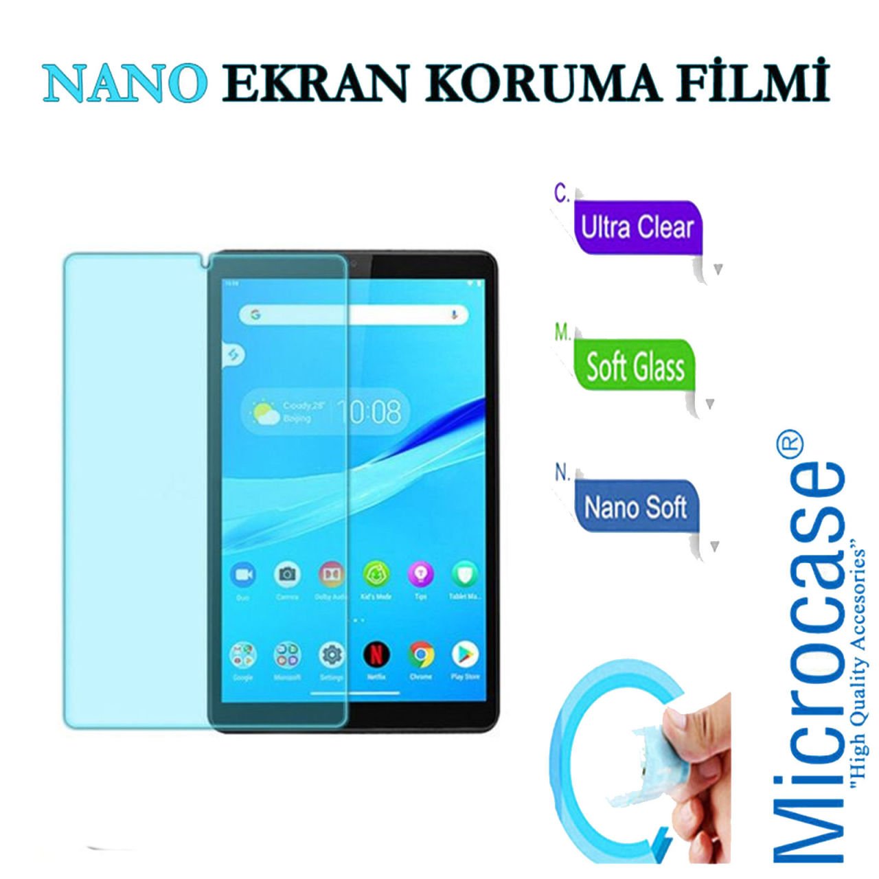 Microcase Lenovo Tab M8 FHD TB-8705F 8705 8 inch Tablet Nano Glass Cam Ekran Koruma