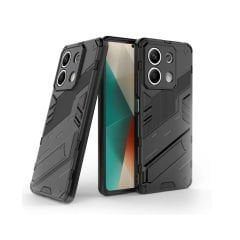 Microcase Xiaomi Redmi Note 13 / Note 13 Pro global Matrix Serisi Armor Standlı Perfect Koruma Kılıf - Siyah AL3416
