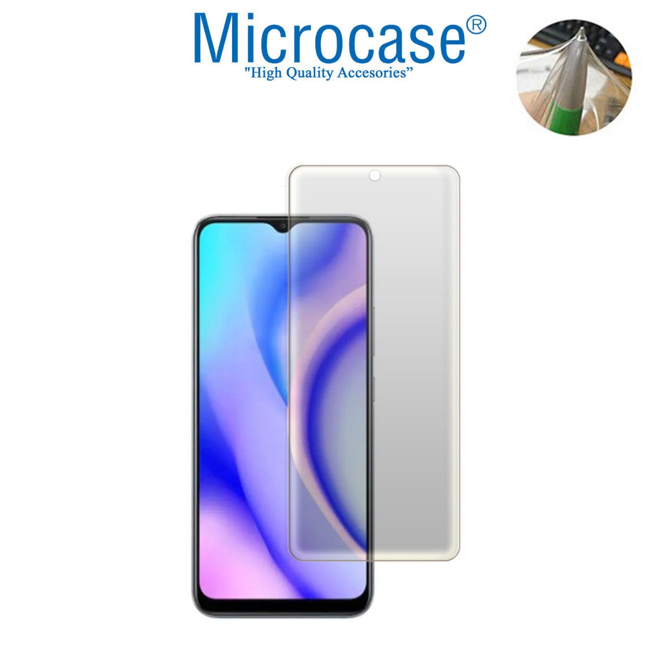 Microcase Realme C15 Full Ön Kaplama TPU Soft Koruma Filmi