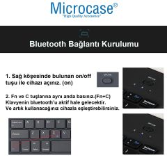 Microcase Samsung Galaxy Tab S9+ S9 plus 12.4''  Tablet Bluetooth Touchpad Klavye 28 cm (TR Sticker) + Tablet Standı - AL2756