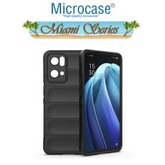 Microcase Oppo Reno 7 Pro Miami Serisi Darbeye Dayanıklı Silikon Kılıf - Siyah