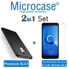 Microcase Alcatel 3 Premium Matte Silikon Kılıf + Ekran Koruma