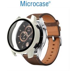 Microcase Huawei Watch GT 3 42 mm Ekran Korumalı Sert Slim Rubber Kılıf - Beyaz