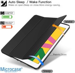 Microcase iPad 7.Nesil 10.2 2019 Delüx Leather Serisi Standlı Kılıf - Siyah