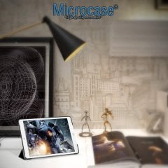 Microcase iPad 7.Nesil 10.2 2019 Delüx Leather Serisi Standlı Kılıf - Siyah