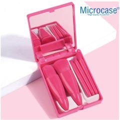 Microcase Taşınabilir 5'li Aynalı Makyaj Fırça Seti Göz Farı Fondöten Allık Karıştırma Seti AL4500