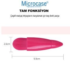 Microcase Taşınabilir 5'li Aynalı Makyaj Fırça Seti Göz Farı Fondöten Allık Karıştırma Seti AL4500