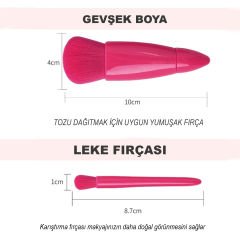 Microcase Taşınabilir 5'li Aynalı Makyaj Fırça Seti Göz Farı Fondöten Allık Karıştırma Seti AL4500