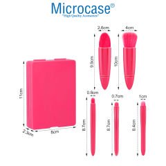 Microcase Taşınabilir 5'li Aynalı Makyaj Fırça Seti Göz Farı Fondöten Allık Karıştırma Seti AL4500