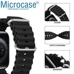 Microcase Apple Watch 38 mm / 40 mm / 41 mm için Oluklu Silikon Kordon Kayış - KY72-1
