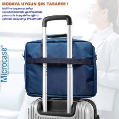 Microcase Asus Zenbook 13.3 için Macbook Çantası 2 Bölmeli AL4228 Lacivert Gri Krem