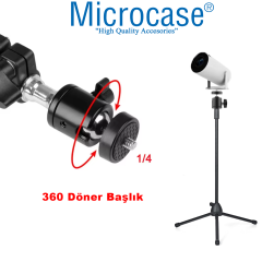 Microcase Taşınabilir Projeksiyon Cihazı Vb 1/4 Vida Girişli 2.1 mt Eğim ve Açı Ayarlamalı Tripod-AL5274