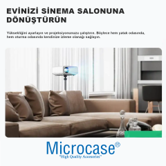 Microcase Taşınabilir Projeksiyon Cihazı Vb 1/4 Vida Girişli 2.1 mt Eğim ve Açı Ayarlamalı Tripod-AL5274