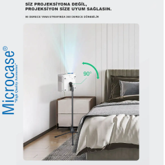 Microcase Taşınabilir Projeksiyon Cihazı Vb 1/4 Vida Girişli 2.1 mt Eğim ve Açı Ayarlamalı Tripod-AL5274
