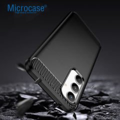 Microcase Samsung Galaxy A35 5g Brushed Carbon Fiber Silikon Kılıf - Siyah AL3332