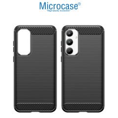 Microcase Samsung Galaxy A35 5g Brushed Carbon Fiber Silikon Kılıf - Siyah AL3332