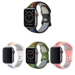 Microcase Amazfit Stratos 3 Watch için Delikli Silikon Kordon Kayış - KY13