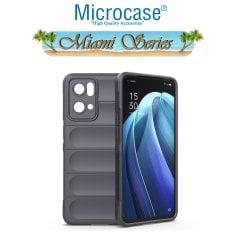 Microcase Oppo Reno 7 Pro Miami Serisi Darbeye Dayanıklı Silikon Kılıf - Koyu Gri
