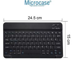 Microcase iPad Air 2 ile uyumlu Tablet Çanta+Bluetooth Klavye+Mouse+Tablet Standı Siyah-AL4840