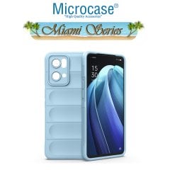 Microcase Oppo Reno 7 Pro Miami Serisi Darbeye Dayanıklı Silikon Kılıf - Açık Mavi