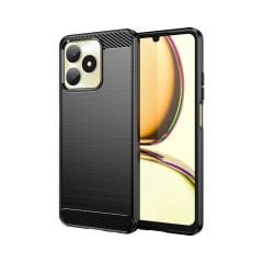 Microcase Realme Note 50 / C53 4G / N53 Brushed Carbon Fiber Silikon Kılıf - Siyah AL3332