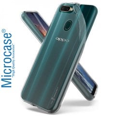 Microcase Oppo A5S Ultra İnce 0.2 mm Soft Silikon Kılıf - Şeffaf + Tempered Glass Cam Koruma