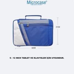 Microcase Ipad 8.Nesil 10.2 inch Tabletler için Omuz Askılı El Tutacaklı Universal Sleeve Taşıma Çantası AL4346 Lacivert Krem Gri