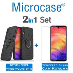 Xiaomi Redmi Note 7 Pro - Redmi Note 7 Batman Yüzüklü Kılıf + Ekran Koruyucu