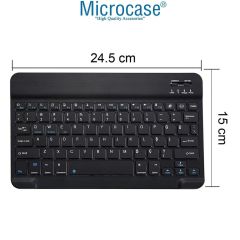 Microcase Apple iPad Pro 10,5 inch ile uyumlu Tablet Çanta+Bluetooth Klavye+Mouse+Tablet Standı Siyah-AL4840