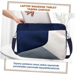 Microcase Macbook Pro Retina 13 A1502 A1425 için Macbook Çantası 2 Bölmeli AL4228 Lacivert Gri Krem