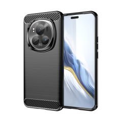 Microcase Honor Magic 6 Pro 5G  Brushed Carbon Fiber Silikon Kılıf - Siyah AL3332