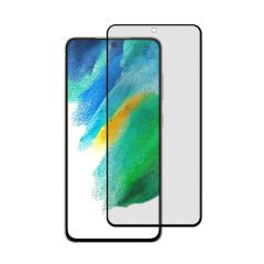 Microcase Samsung Galaxy S21 FE 5G Tam Kaplayan Çerçeveli Mat Cam Koruma - AL3124