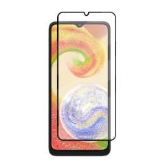 Microcase Samsung Galaxy A04 Tam Kaplayan Çerçeveli Tempered Ekran Koruyucu - Siyah AL3276