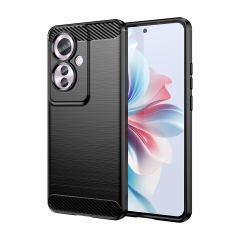 Microcase Oppo Reno 11F/ Oppo  F25 Pro  Brushed Carbon Fiber Silikon Kılıf - Siyah AL3332